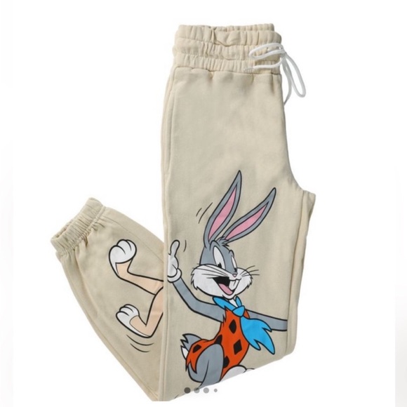 Yabba, Dabba Doo & Space Jam LOLA Tweety Bird Double Sided Sweatpants/ Joggers - Picture 2 of 6